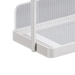 Bänkskiva Hylla Organizer Kolstål 2-vånings multifunktionellt kök Kryddställ för sovrum Badrumsskåp under diskbänk Krämvit