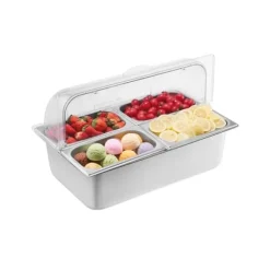 Bänkskiva Matserveringsbehållare 4-pannor, Krydddispenser, Högkvalitativa Serveringsfack