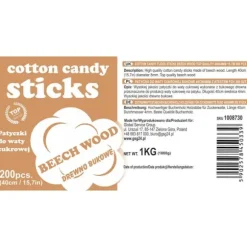 Bok sockervadd 40cm/4mm med PZH certifikat, 200 st