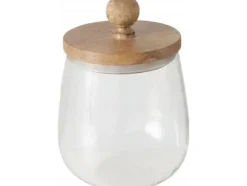 Boltze VARUD glasburk med lock av mangoträ, Ø 12 cm