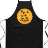 Bomullssvart FÖRKLÄDE MED TRYCK BURK KAFFE kök dam herr