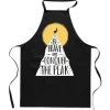 Bomullssvart FÖRKLÄDE MED TRYCK BE BRAVE Kitchen Peak dam herr