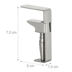 Bordduksklämmor Set, Rostfritt Stål, 7.5x5x1.5 cm, Silver