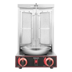 Bordgrill, vertikal döner-/kebabgrill 3 kW, 360° roterande, rostfritt stål, för kyckling