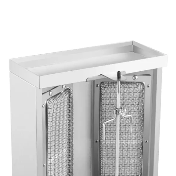 Bordgrill, vertikal döner-/kebabgrill 3 kW, 360° roterande, rostfritt stål, för kyckling