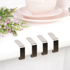 Bordsduksklämmor i stål, 4 st.