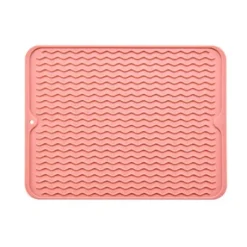 Bordsisolerande gummimatta - rosa, halkskydd, vattentät, värmebeständig, disktorkande bordsunderlägg