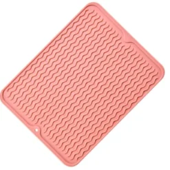 Bordsisolerande gummimatta - rosa, halkskydd, vattentät, värmebeständig, disktorkande bordsunderlägg