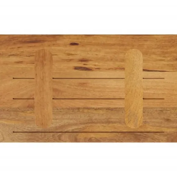 Bordsskiva i massivt mangoträ - Rektangulär bänkskiva | Storlek: 60x30x3,8 cm | Färg: Naturlig träton