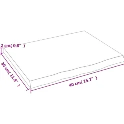 Bordsskiva ljusbrun 40x30x2 cm behandlad massiv ek