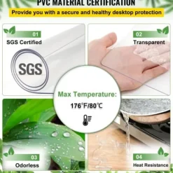 Bordsskydd, 106,7x182,8 cm, Transparent, PVC