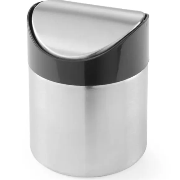 Bordssopkorg med gångjärnslock av rostfritt stål, diameter. 95 mm - Hendi 440711