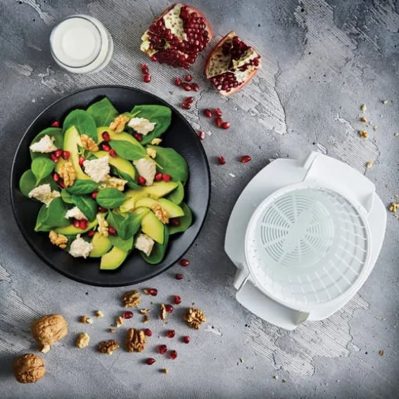 Borner Cheesemaker & Multimaker med fräscht lock, sikt salladsskål serveringsskål, gör din egen färskost hemma röd