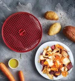 Borner Crispymaker set om 2, veganchips, grönsakschips, mikrovågschips, fettfria chips, morotschips, äppelchips