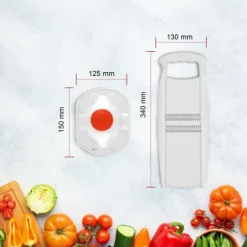 Borner Original Roko Powerline - grönsaks- och fruktskärare för fina remsor Julienne remsor set med frukthållare