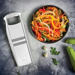 Borner Original Roko Powerline - grönsaks- och fruktskärare för fina remsor Julienne remsor set med frukthållare