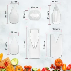 Borner V3 köksskärare med hållare & multibox rivjärn, potatisskivare