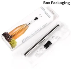 Box Förpackning 2 i 1 vinkylbar tillbehör i rostfritt stål Rödvinsluftare