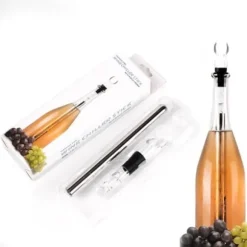 Box Förpackning 2 i 1 vinkylbar tillbehör i rostfritt stål Rödvinsluftare