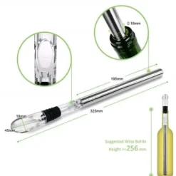 Box Förpackning 2 i 1 vinkylbar tillbehör i rostfritt stål Rödvinsluftare