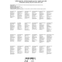 B-P-M - komplett - lock + flaskhals med integrerad tätningsring och munstycke med ventilation