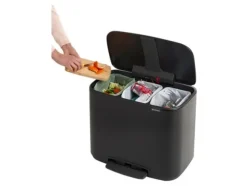 Brabantia Bo Pedal Bin - Soptunna - fliplock - 33 L - fotpedal - sopsortering - mattsvart