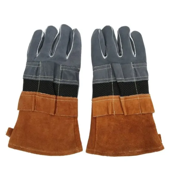 Brandsäkra BBQ Grillhandskar - Värmebeständigt och skållningsfritt läder, 1 par