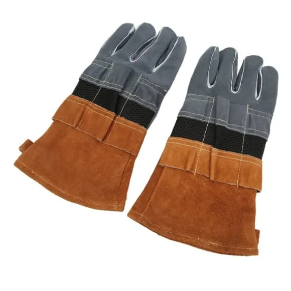 Brandsäkra BBQ Grillhandskar - Värmebeständigt och skållningsfritt läder, 1 par