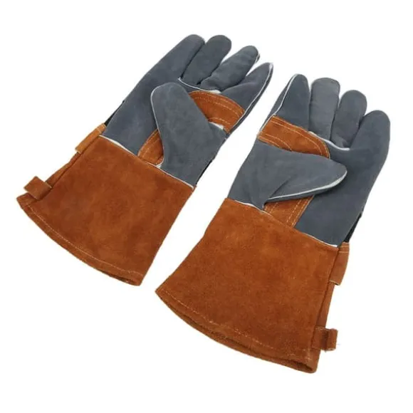 Brandsäkra BBQ Grillhandskar - Värmebeständigt och skållningsfritt läder, 1 par