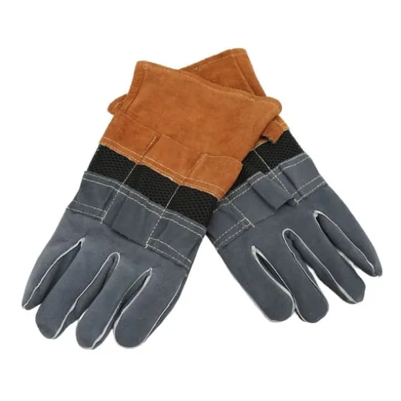 Brandsäkra BBQ Grillhandskar - Värmebeständigt och skållningsfritt läder, 1 par