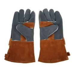 Brandsäkra BBQ Grillhandskar - Värmebeständigt och skållningsfritt läder, 1 par