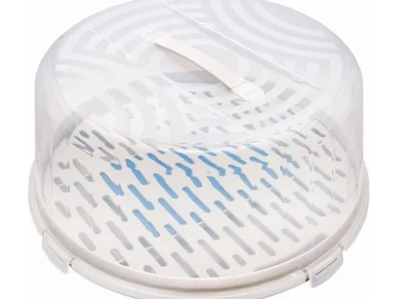 Branq Rund hög tårtbehållare vit med kylinsats Branq