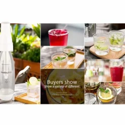 Bärbar 1000 ml sprudlande vattenbryggare handtag Bubble Soda Machine Soda Cream Bottle Dispenser för DIY-drycker