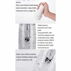 Bärbar 1000 ml sprudlande vattenbryggare handtag Bubble Soda Machine Soda Cream Bottle Dispenser för DIY-drycker