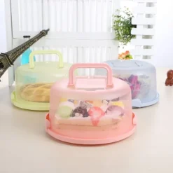 Bärbar Cupcake Carrier Food Conservation Box with Handtag Transparent Cake Box