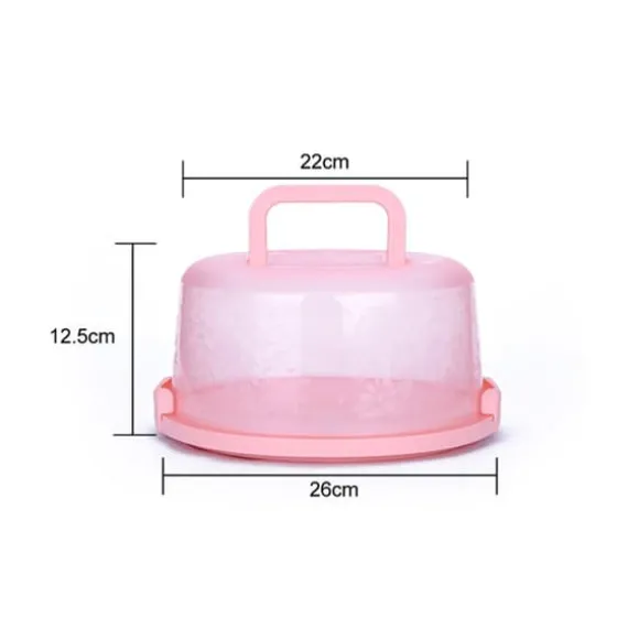 Bärbar Cupcake Carrier Matförvaringslåda med handtag Transparent kakask