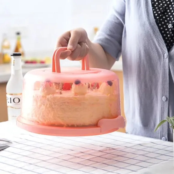 Bärbar Cupcake Carrier Matförvaringslåda med handtag Transparent kakask