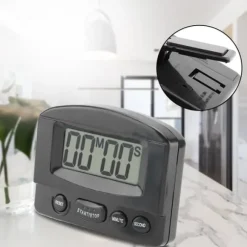 Bärbar Digital Klocka Nedräkningstimer Stor LCD-Display Köksanvändning (Svart