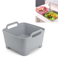 Bärbar diskho med handtag 2-pack - Grå