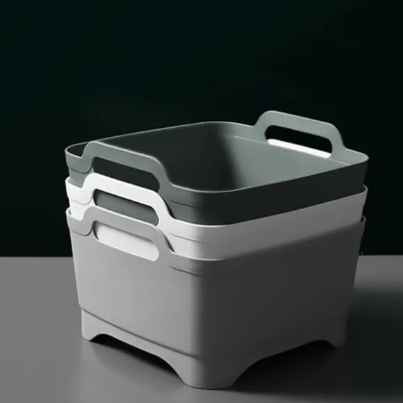 Bärbar diskho med handtag 2-pack - Grå