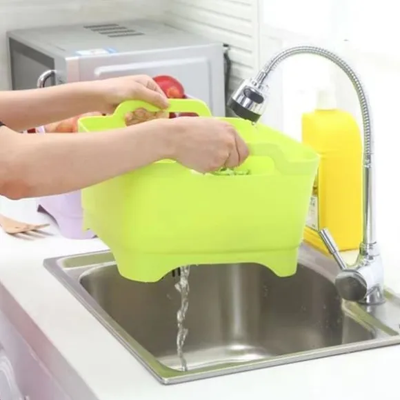 Bärbar diskho med handtag 2-pack - Grå