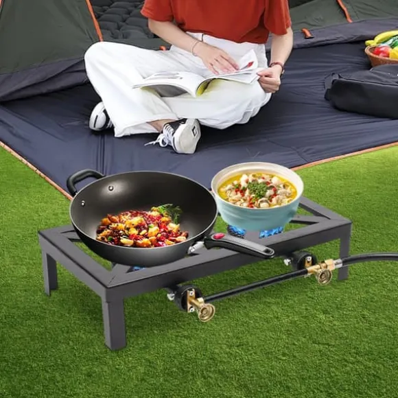 Bärbar Gasspis, Metallkonstruktion, 48 x 25 cm Matlagningsyta, Gasbränsletyp, Tändanordning Ingår, 1,2 Meter Slanglängd
