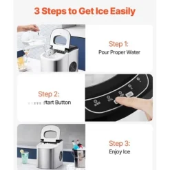 Bärbar Ismaskin, Modell för Bänkskiva, 1,8 kg/24 timmar kapacitet, Självrengörande, Inkluderar Skopa