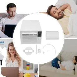 Bärbar Luftkonditionering, 280W, 40-50 dB, AC 220V, Fjärrkontroll, Mått 41,5 x 28,3 x 20,5 cm