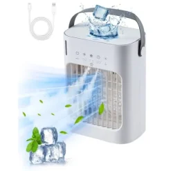 Bärbar Luftkonditionering 4-i-1, Evaporativ luftkylare, 700ml vattentank