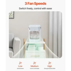 Bärbar Luftkonditionering 4-i-1, Evaporativ luftkylare, 700ml vattentank