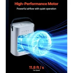 Bärbar Luftkonditionering 4-i-1, Evaporativ luftkylare, 700ml vattentank