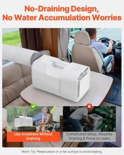 Bärbar Luftkonditionering - Portabel AC - 4250 BTU Kylkapacitet - 3 Hastigheter - 24 h Timer - Fjärrkontroll - 16–32 °C Justerbar - För Camping - Vit | CDON