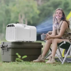 Bärbar Luftkonditionering - Portabel AC - 4250 BTU Kylkapacitet - 3 Hastigheter - 24 h Timer - Fjärrkontroll - 16–32 °C Justerbar - För Camping - Vit | CDON
