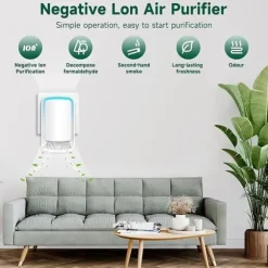 Bärbar Luftrenare med Jonfunktion – Tar Bort Dammpartiklar, Föroreningar & Lukt